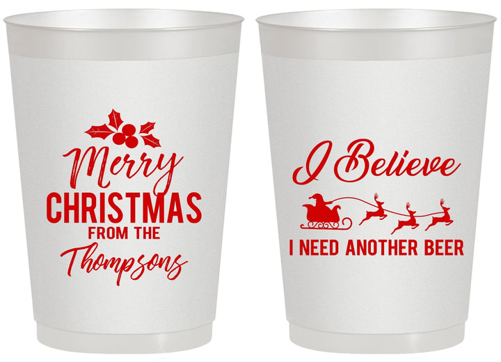 Personalized Christmas 20 oz Frosted Cups - Santa Claus | 280086