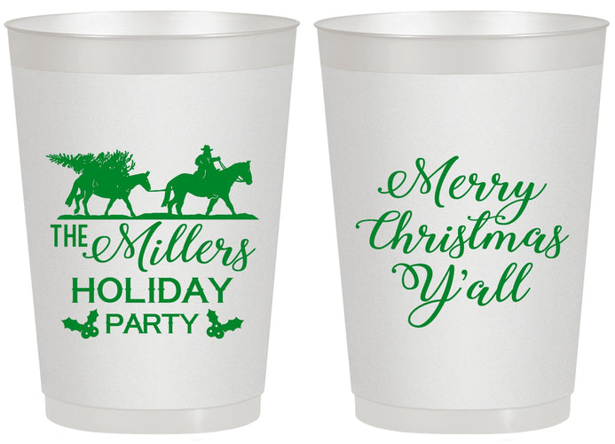 Personalized Christmas 20 oz Frosted Cups - Country | 280087