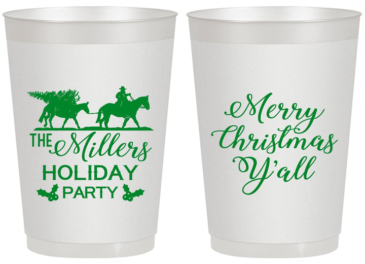 Personalized Christmas 20 oz Frosted Cups - Country | 280087