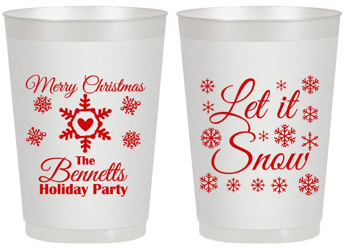 Personalized Christmas 20 oz Frosted Cups - Let Is Snow | 280088