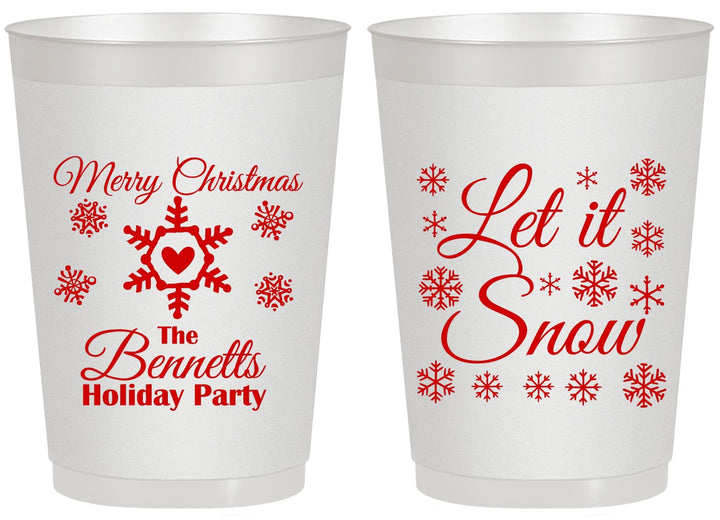 Personalized Christmas 20 oz Frosted Cups - Let Is Snow | 280088