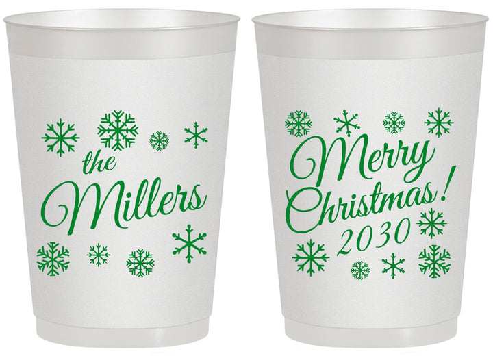 Personalized Christmas 20 oz Frosted Cups - Snowflakes | 280089