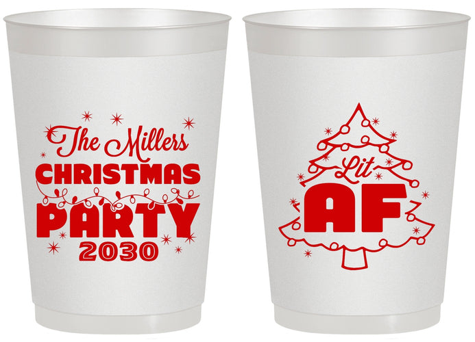 Personalized Christmas 20 oz Frosted Cups - Lit Af | 280090