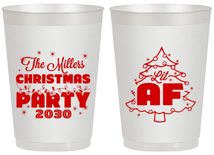 Personalized Christmas 20 oz Frosted Cups - Lit Af | 280090