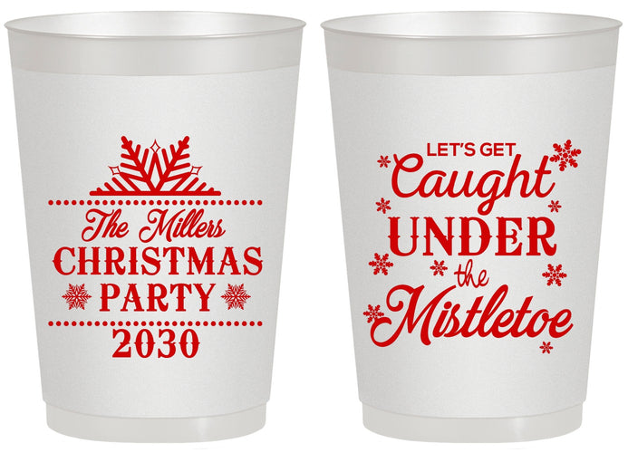 Personalized Christmas 20 oz Frosted Cups - Mistletoe | 280092