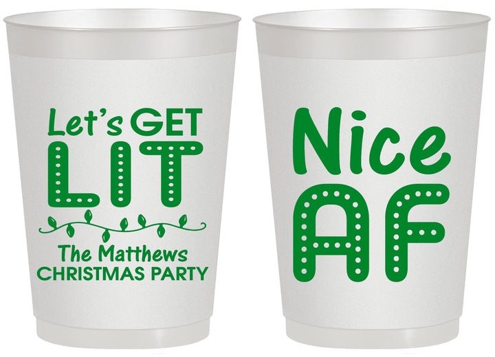 Personalized Christmas 20 oz Frosted Cups - Nice Af | 280093