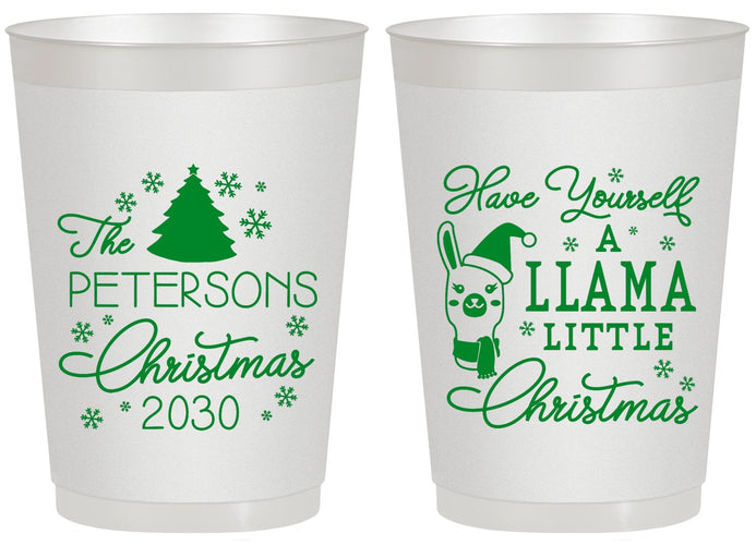 Personalized Christmas 20 oz Frosted Cups - Llama | 280095