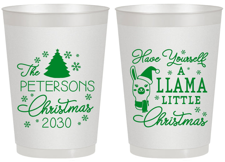 Personalized Christmas 20 oz Frosted Cups - Llama | 280095