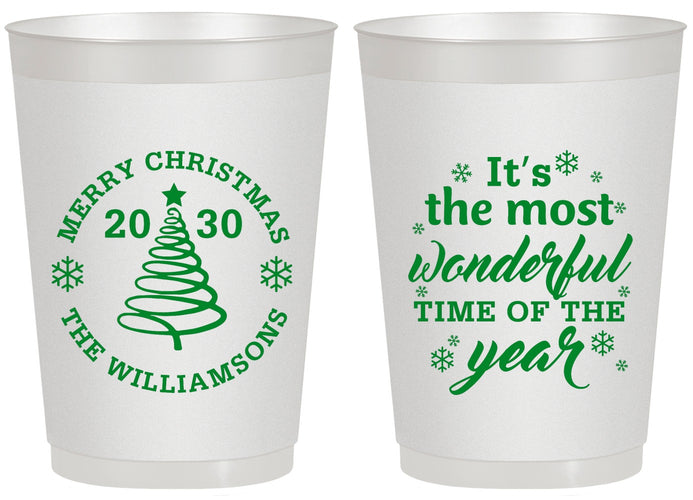 Personalized Christmas 20 oz Frosted Cups - Wonderful Time For A Beer | 280099