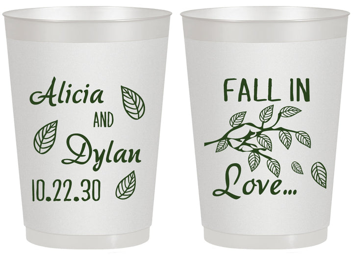 Personalized Wedding 20 oz Frosted Cups - Fall In Love | 283