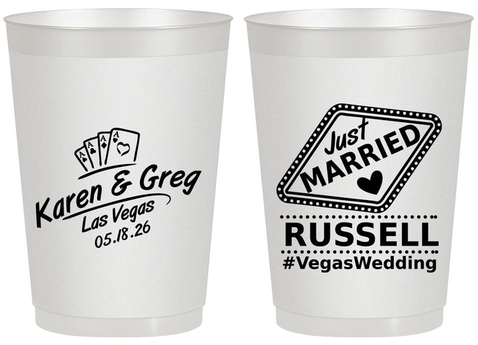 Personalized Wedding 20 oz Frosted Cups - Las Vegas | 285