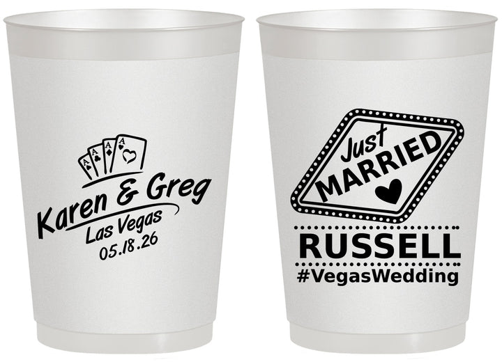 Personalized Wedding 20 oz Frosted Cups - Las Vegas | 285