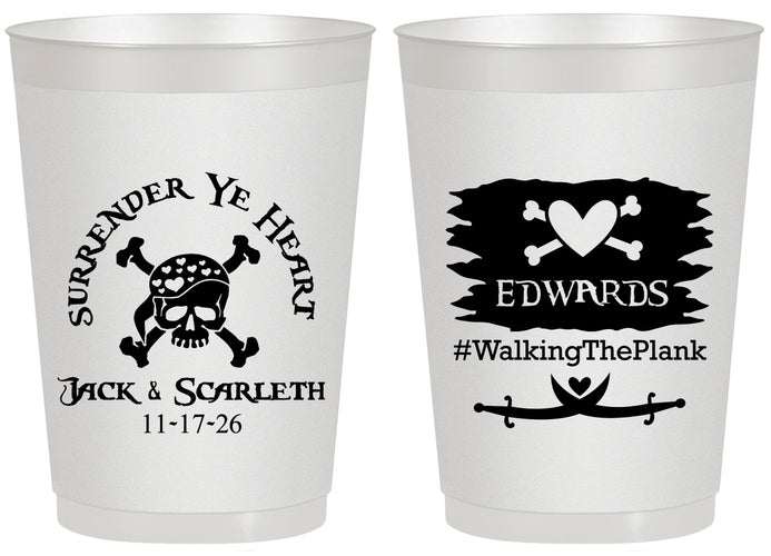 Personalized Wedding 20 oz Frosted Cups - Pirate | 286