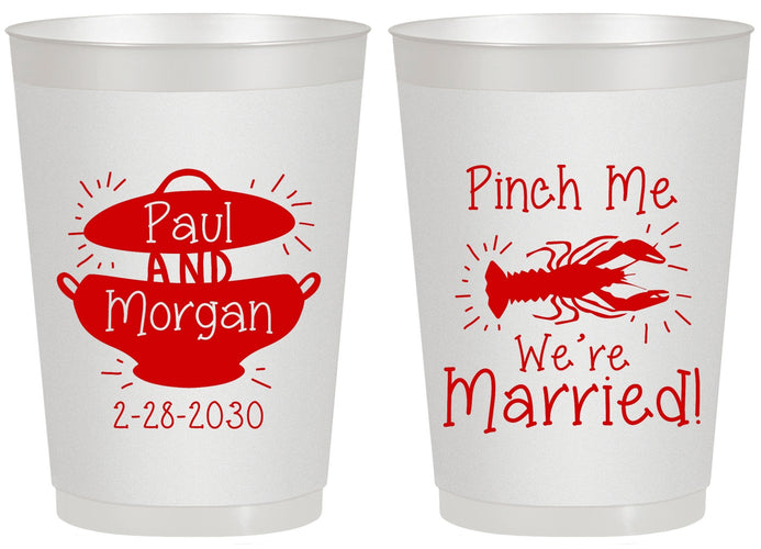 Personalized Wedding 20 oz Frosted Cups - Crawfish Boil | 288