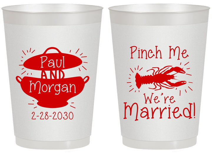 Personalized Wedding 20 oz Frosted Cups - Crawfish Boil | 288