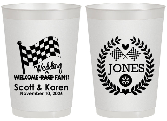 Personalized Wedding 20 oz Frosted Cups - Racing | 289