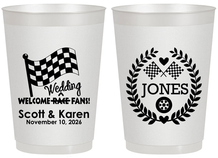 Personalized Wedding 20 oz Frosted Cups - Racing | 289