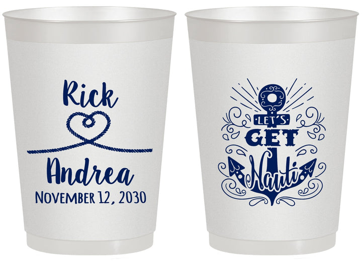 Personalized Wedding 20 oz Frosted Cups - Lets Get Nauti | 292