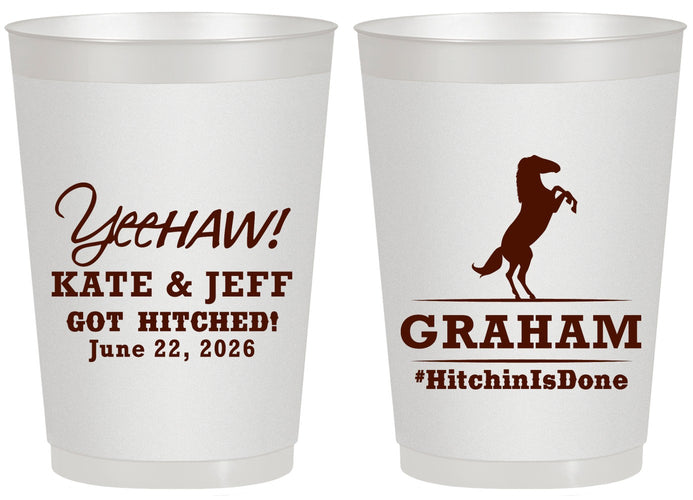 Personalized Wedding 20 oz Frosted Cups - Got Hitched | 296