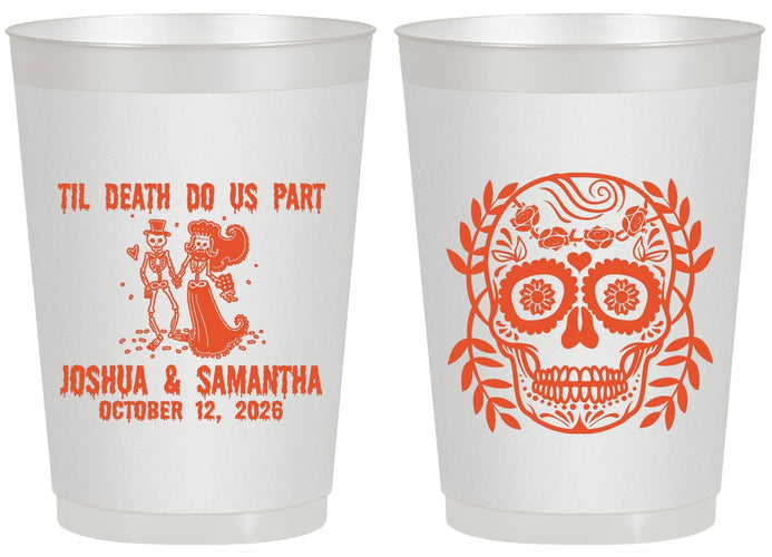 Personalized Wedding 20 oz Frosted Cups - Til Death Do Us Part | 297