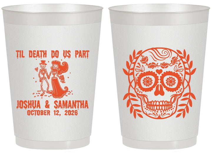 Personalized Wedding 20 oz Frosted Cups - Til Death Do Us Part | 297