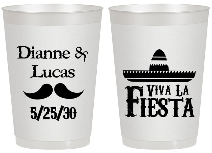 Personalized Wedding 20 oz Frosted Cups - Viva La Fiesta | 299