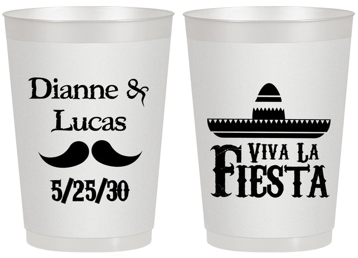 Personalized Wedding 20 oz Frosted Cups - Viva La Fiesta | 299