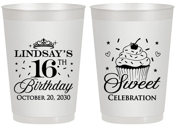Personalized 16th Birthday 20 oz Frosted Cups - Cupcake | 300000