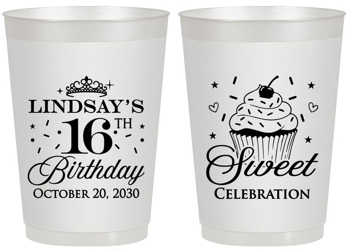 Personalized 16th Birthday 20 oz Frosted Cups - Cupcake | 300000
