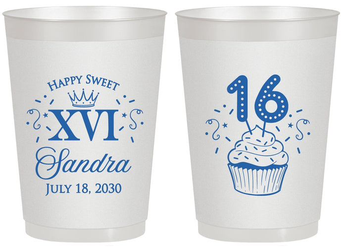 Personalized 16th Birthday 20 oz Frosted Cups - Cupcake | 300007