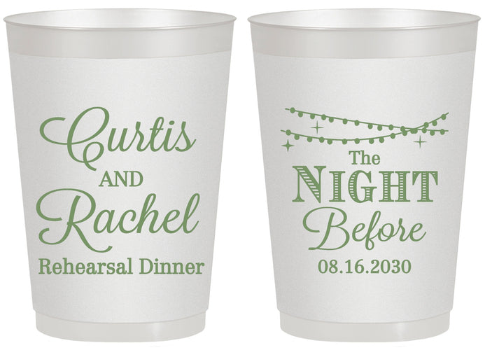 Personalized Rehearsal Dinner 20 oz Frosted Cups - The Night Before | 30006