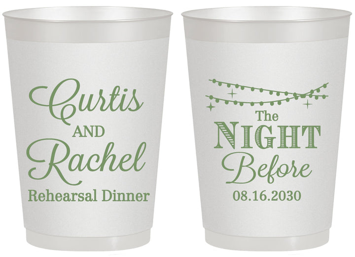 Personalized Rehearsal Dinner 20 oz Frosted Cups - The Night Before | 30006