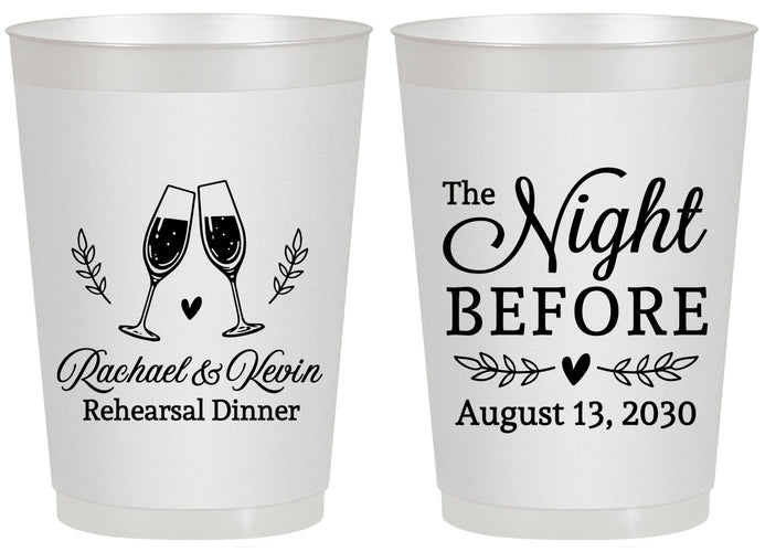 Personalized Rehearsal Dinner 20 oz Frosted Cups - The Night Before | 30008