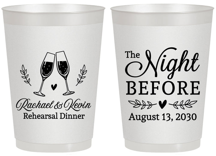 Personalized Rehearsal Dinner 20 oz Frosted Cups - The Night Before | 30008