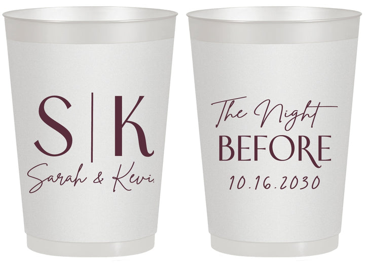 Personalized Rehearsal Dinner 20 oz Frosted Cups - The Night Before | 30009