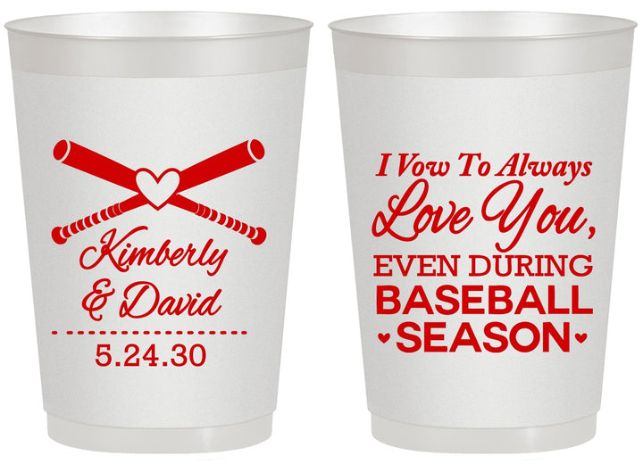 Personalized Wedding 20 oz Frosted Cups - Baseball | 301
