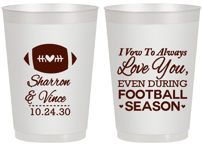 Personalized Wedding 20 oz Frosted Cups - Football | 302