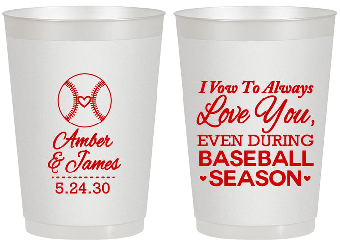 Personalized Wedding 20 oz Frosted Cups - Baseball | 303