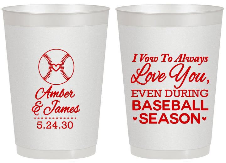 Personalized Wedding 20 oz Frosted Cups - Baseball | 303