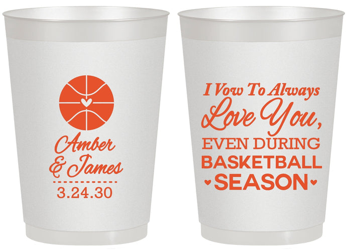 Personalized Wedding 20 oz Frosted Cups - Basketball | 304