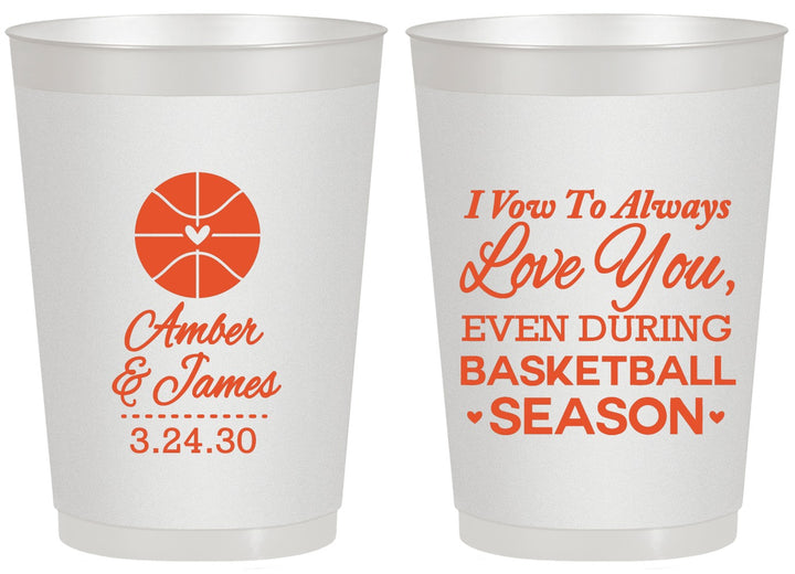 Personalized Wedding 20 oz Frosted Cups - Basketball | 304