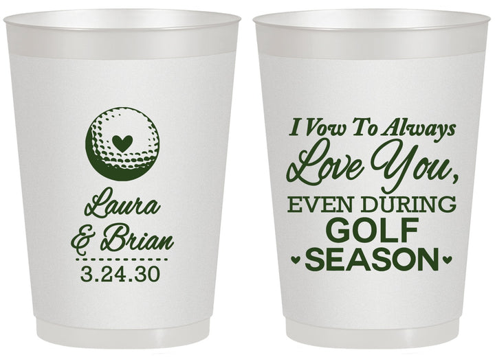 Personalized Wedding 20 oz Frosted Cups - Golf | 305