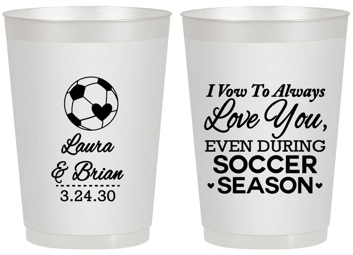 Personalized Wedding 20 oz Frosted Cups - Soccer | 307