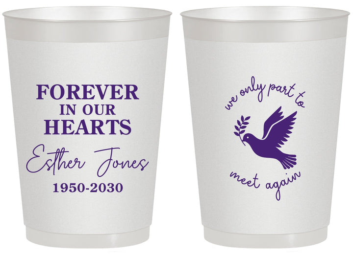 Personalized Memorial 20 oz Frosted Cups - Forever In Our Hearts | 310003