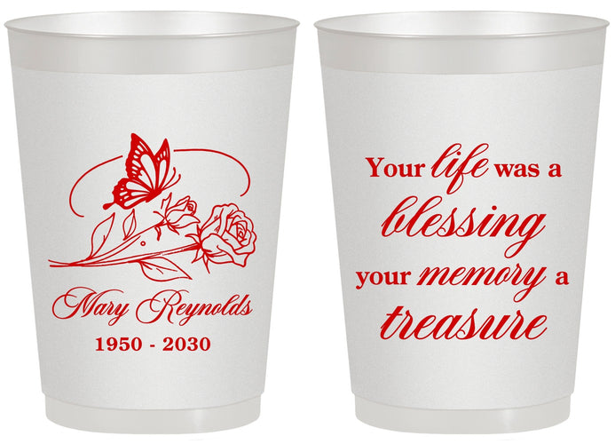 Personalized Memorial 20 oz Frosted Cups - Life Blessing Memory | 310005