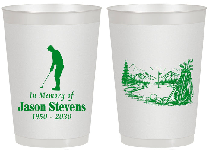 Personalized Memorial 20 oz Frosted Cups - Heavens Finest Fairways | 310009