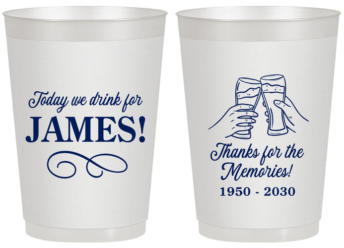 Personalized Memorial 20 oz Frosted Cups - Thanks For The Memories | 310011