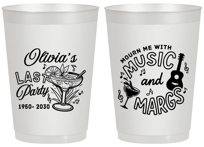Personalized Memorial 20 oz Frosted Cups - Mourn Me With Music | 310012