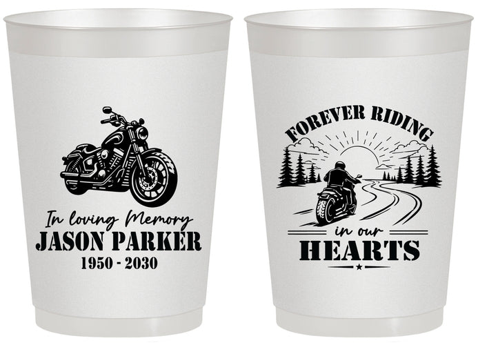 Personalized Memorial 20 oz Frosted Cups - Riding In Our Hearts | 310014