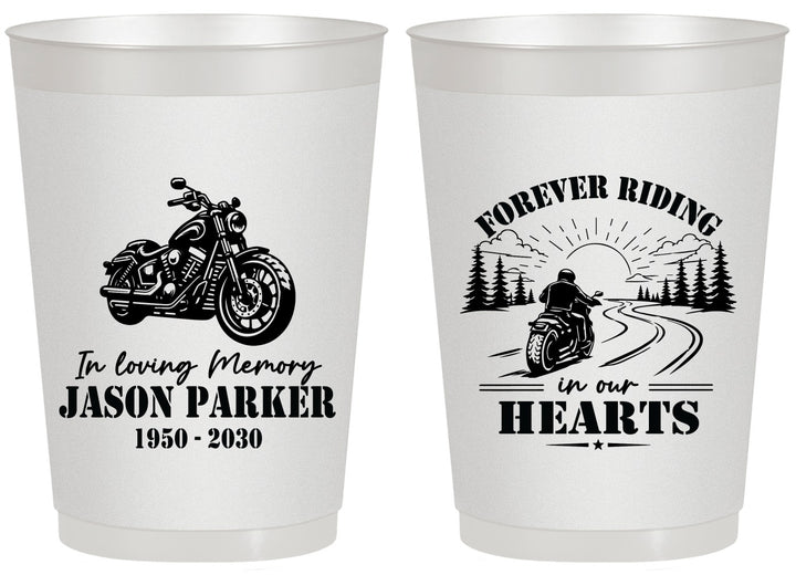 Personalized Memorial 20 oz Frosted Cups - Riding In Our Hearts | 310014